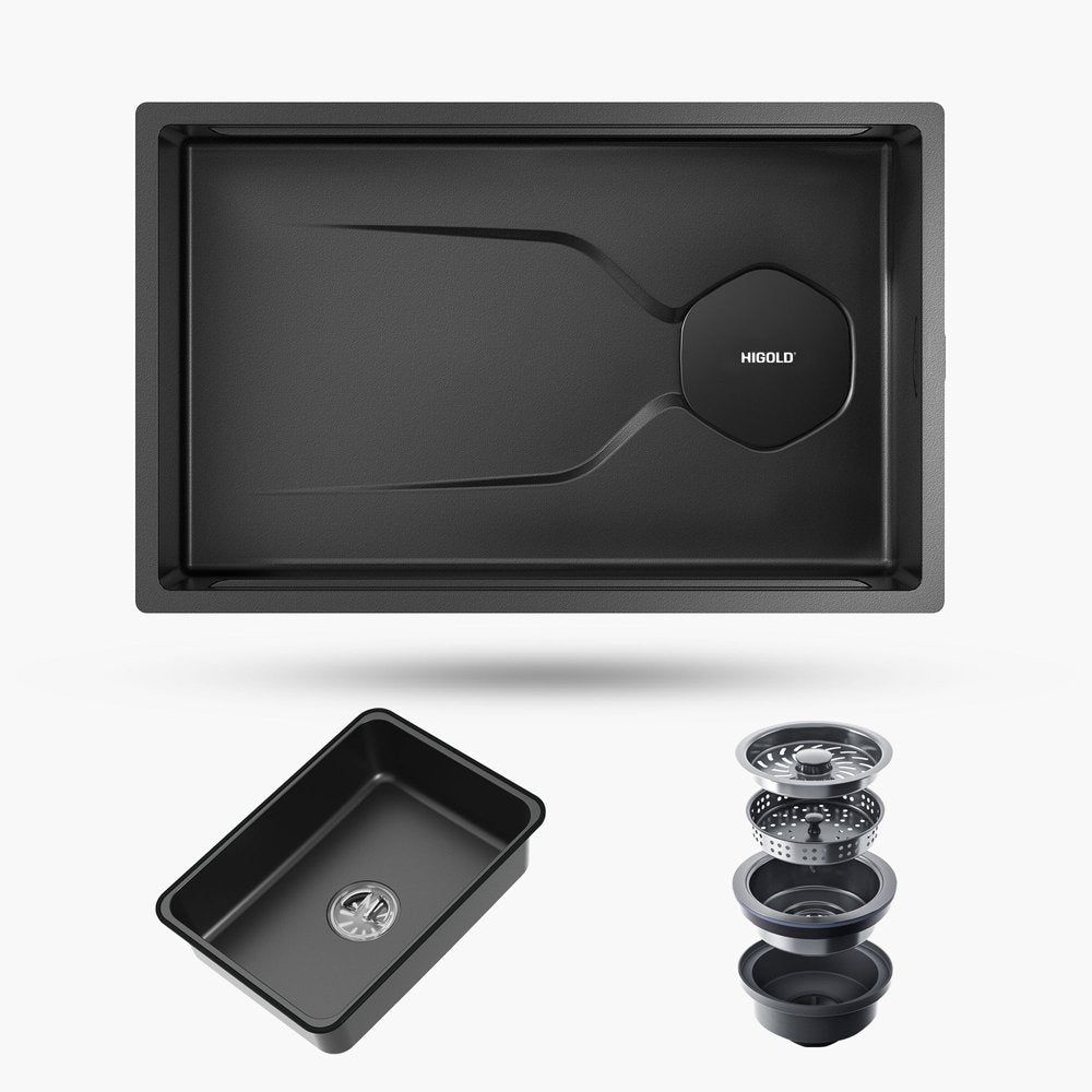 Black Stainless Steel Undermount Kitchen Sink - 9 X 30-inch