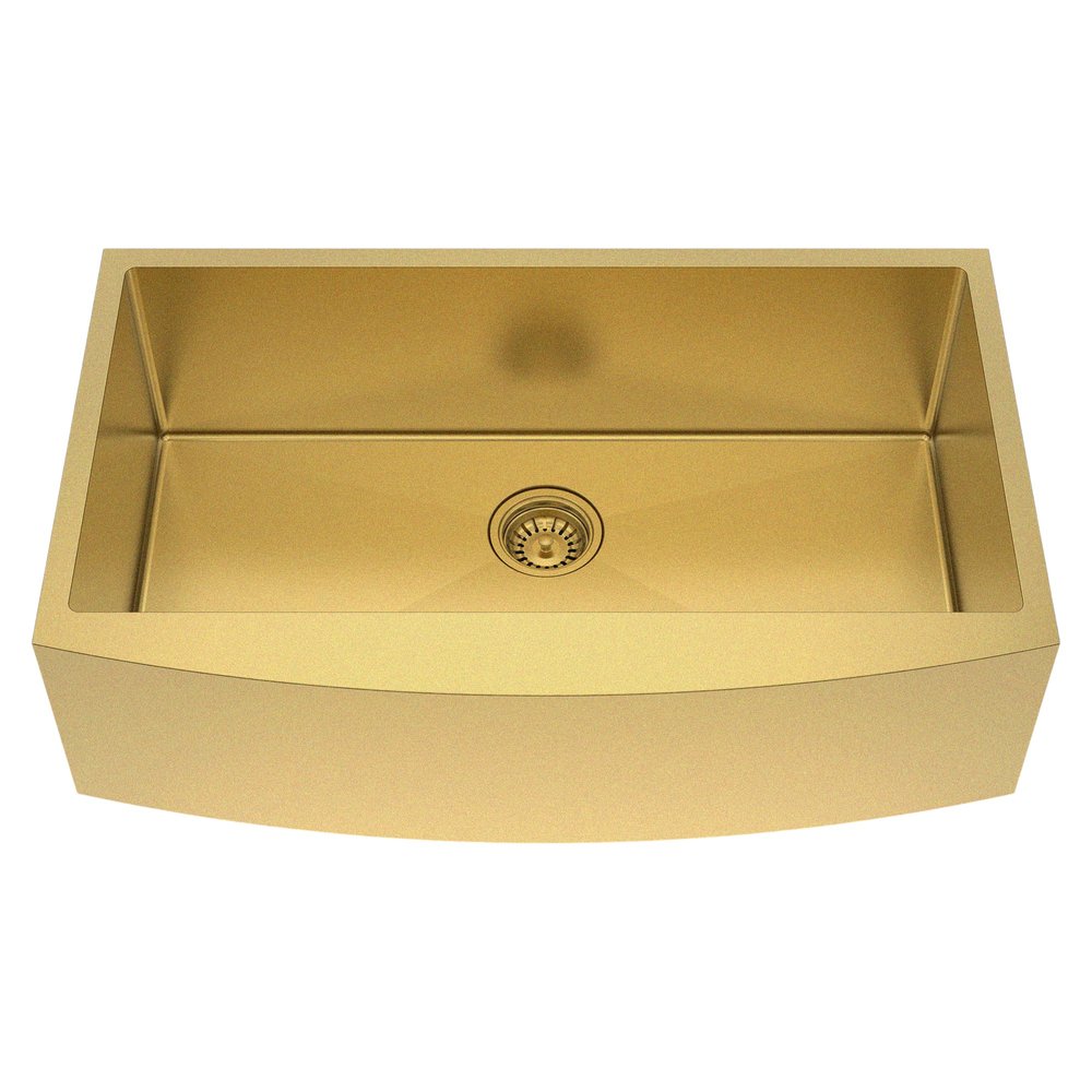 Gold Stainless Steel Undermount Kitchen Sink - 10 X 33-inch