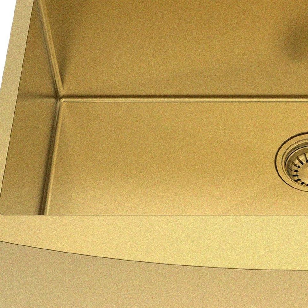 Gold Stainless Steel Undermount Kitchen Sink - 10 X 33-inch