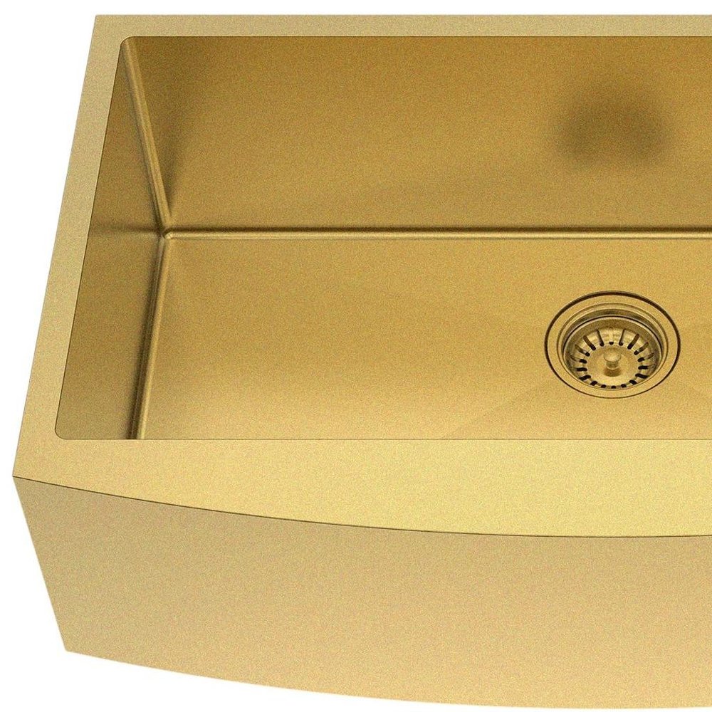 Gold Stainless Steel Undermount Kitchen Sink - 10 X 33-inch