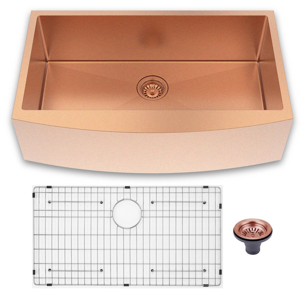 Gold Stainless Steel Undermount Kitchen Sink - 10 X 33-inch