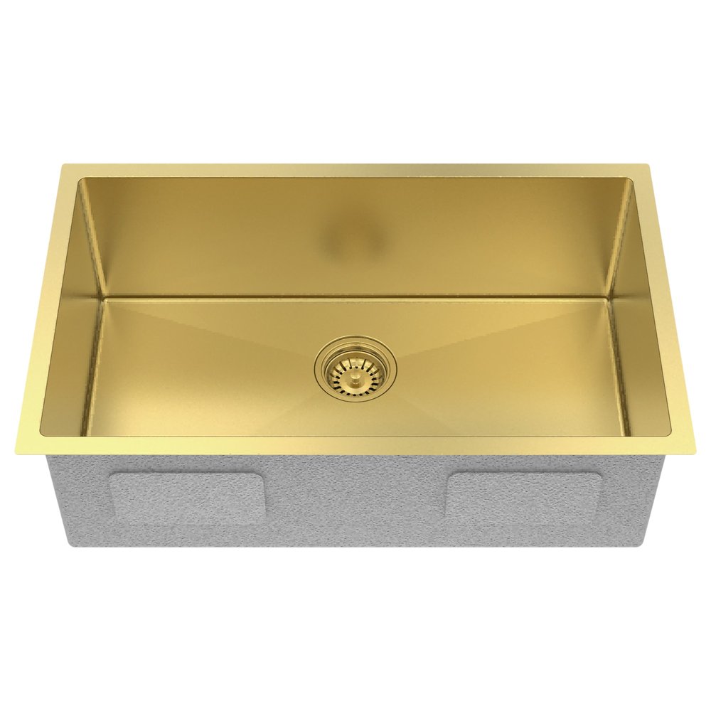 Gold Stainless Steel Undermount Kitchen Sink - 10 X 30-inch