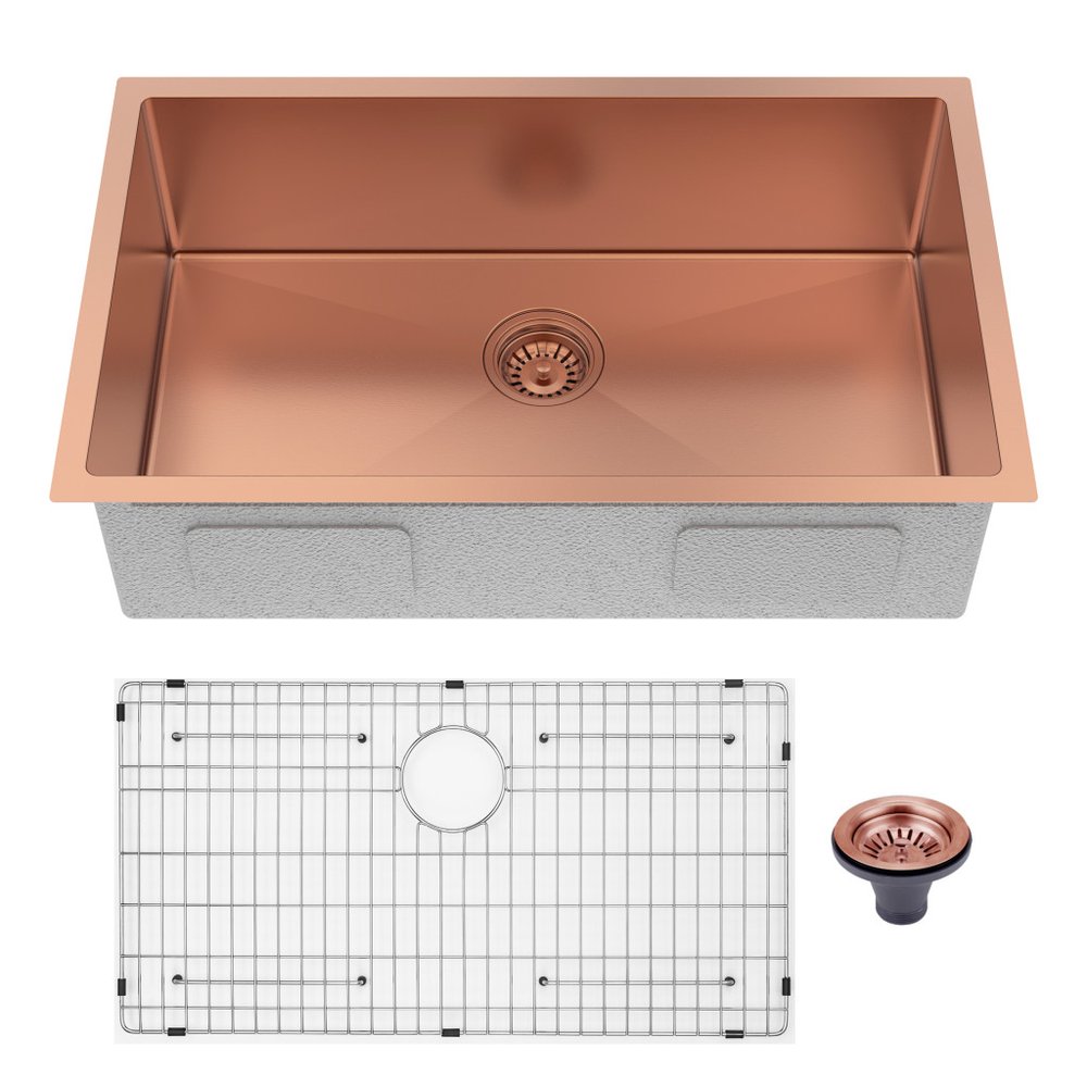 Gold Stainless Steel Undermount Kitchen Sink - 10 X 30-inch