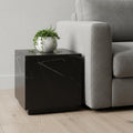 Black Marble Square Block End Table - 20-inch