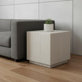Beige Marble Square Block End Table - 20-inch
