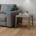 Ash Gray and Silver Wood and Stainless Steel Square End Table - 20-inch