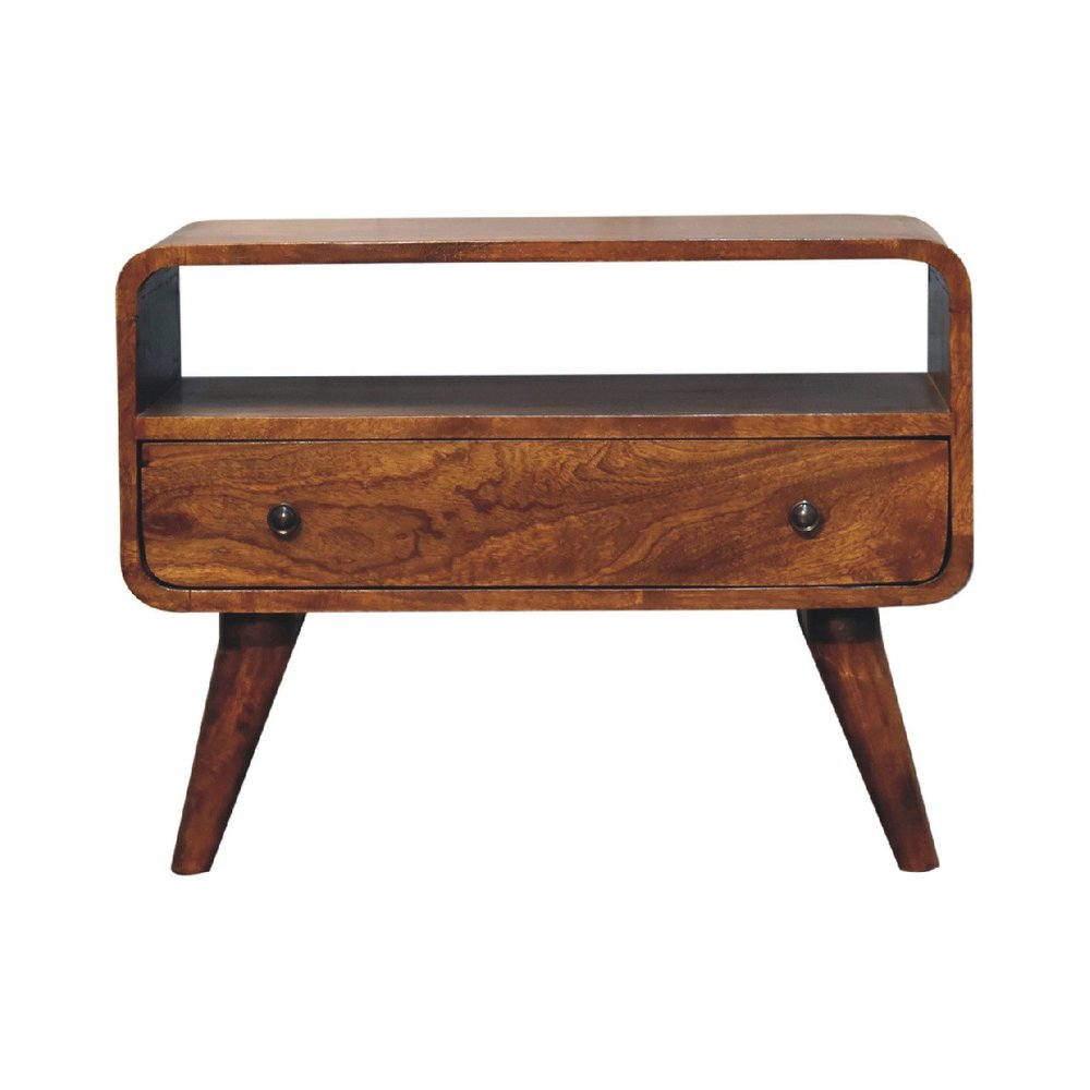 Brown Solid Wood Fireplace TV Stand - 24-inch