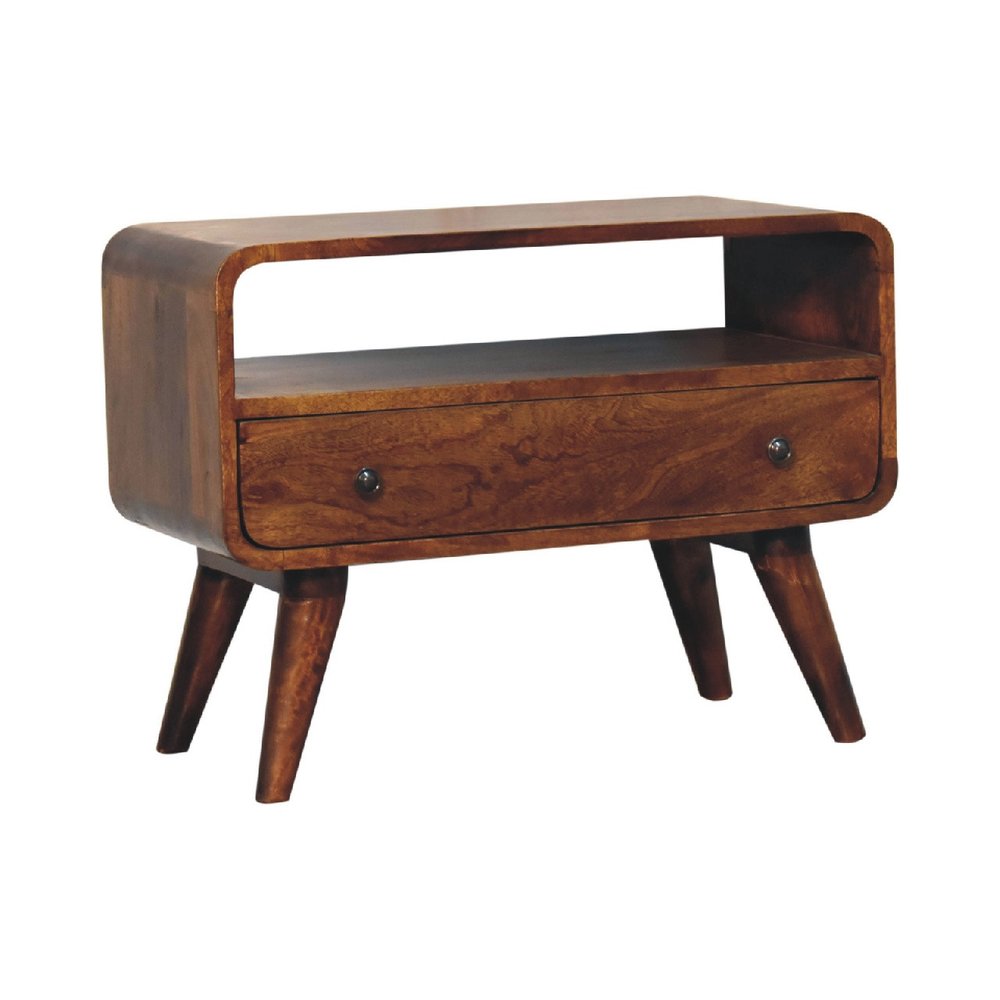 Brown Solid Wood Fireplace TV Stand - 24-inch