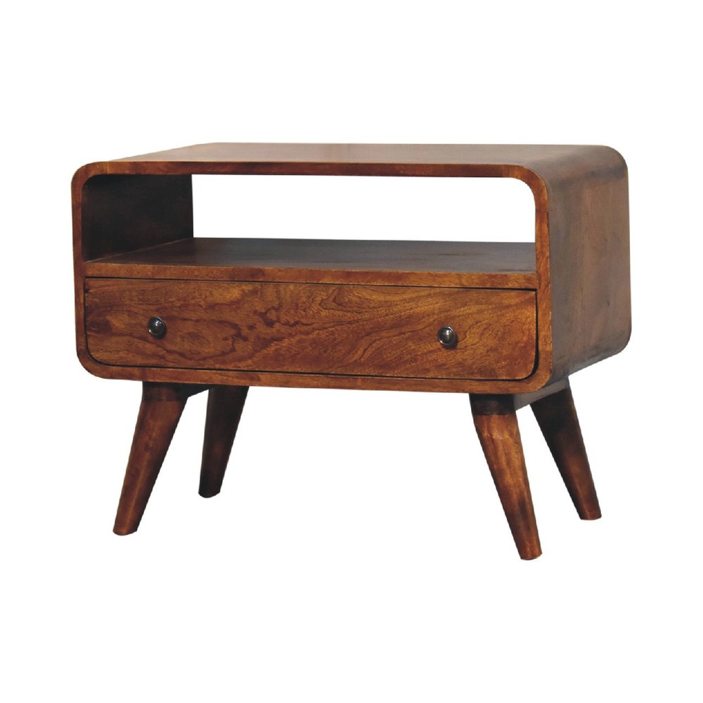 Brown Solid Wood Fireplace TV Stand - 24-inch