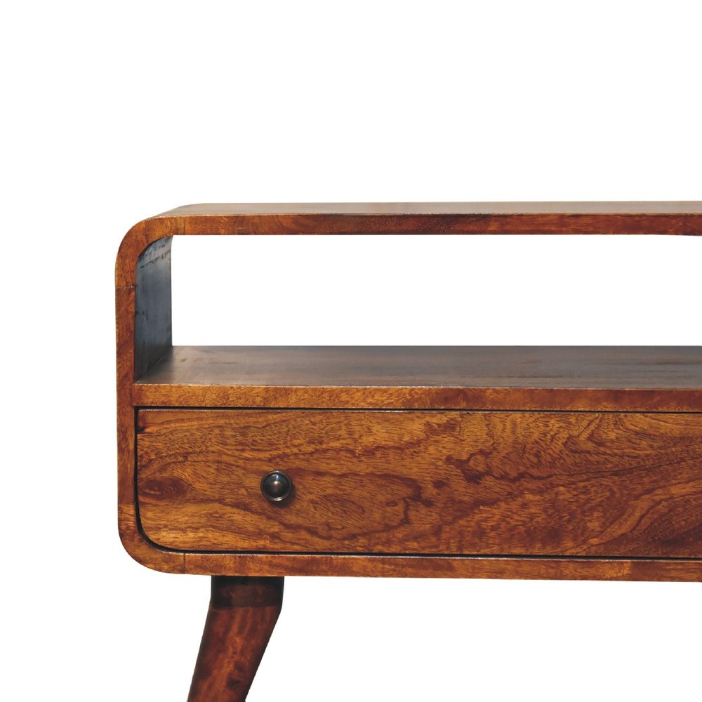 Brown Solid Wood Fireplace TV Stand - 24-inch