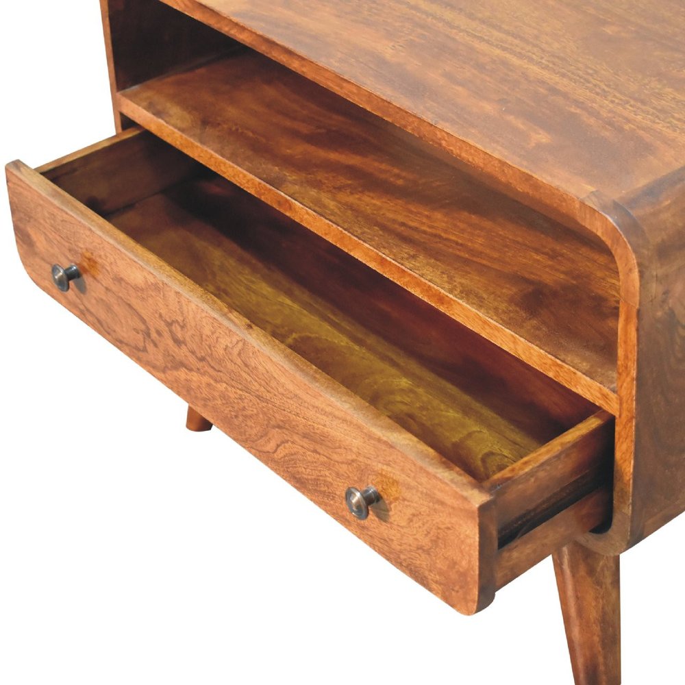 Brown Solid Wood Fireplace TV Stand - 24-inch