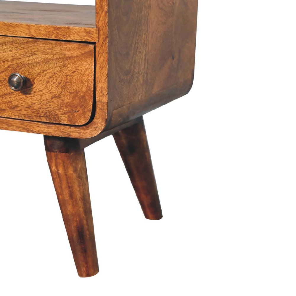 Brown Solid Wood Fireplace TV Stand - 24-inch