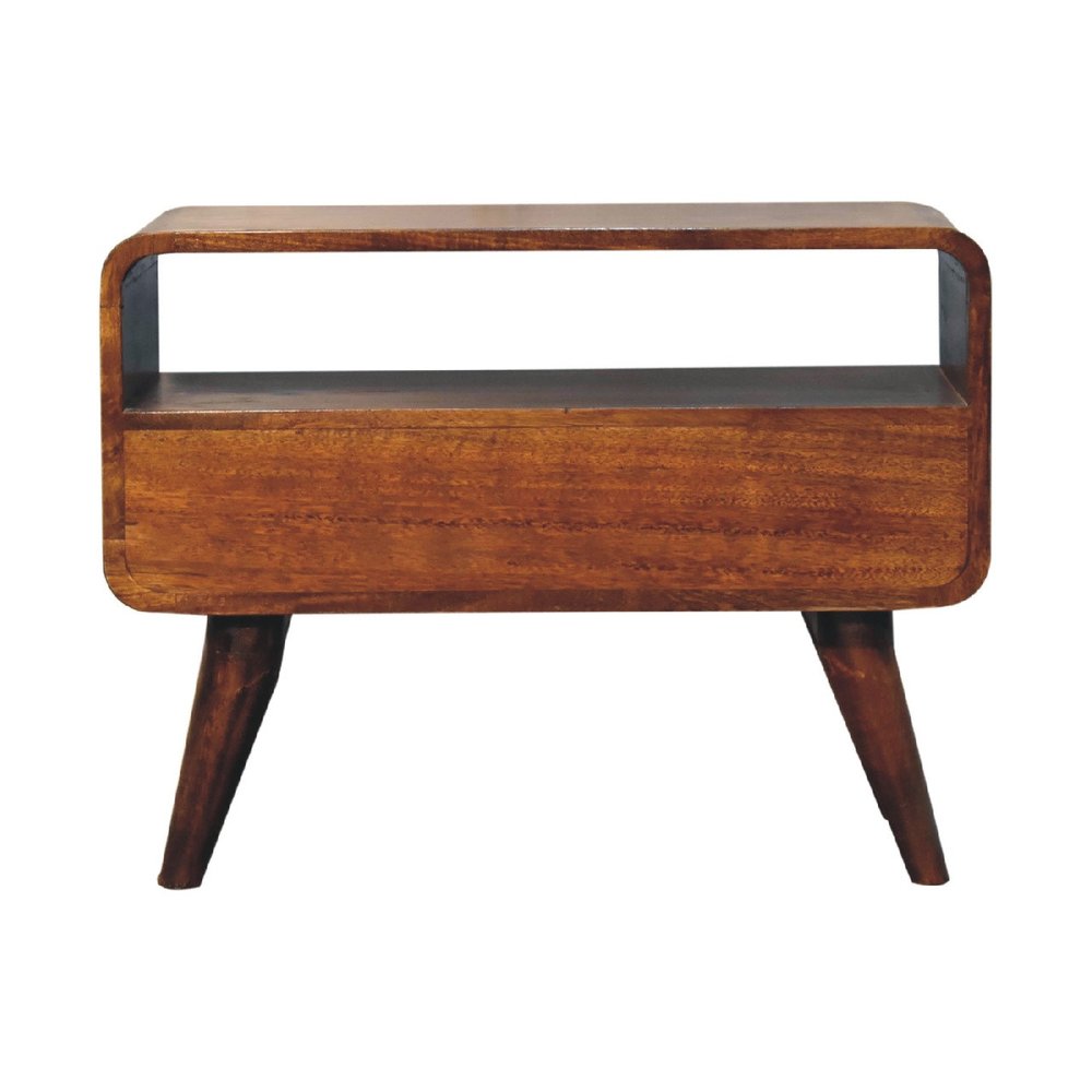 Brown Solid Wood Fireplace TV Stand - 24-inch