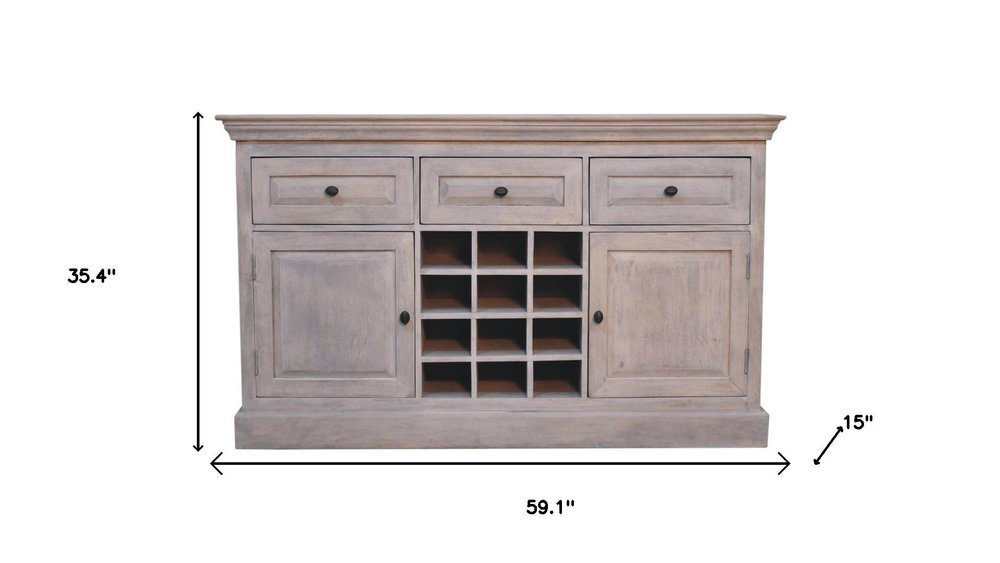 Brown Solid Wood Fireplace TV Stand - 59-inch