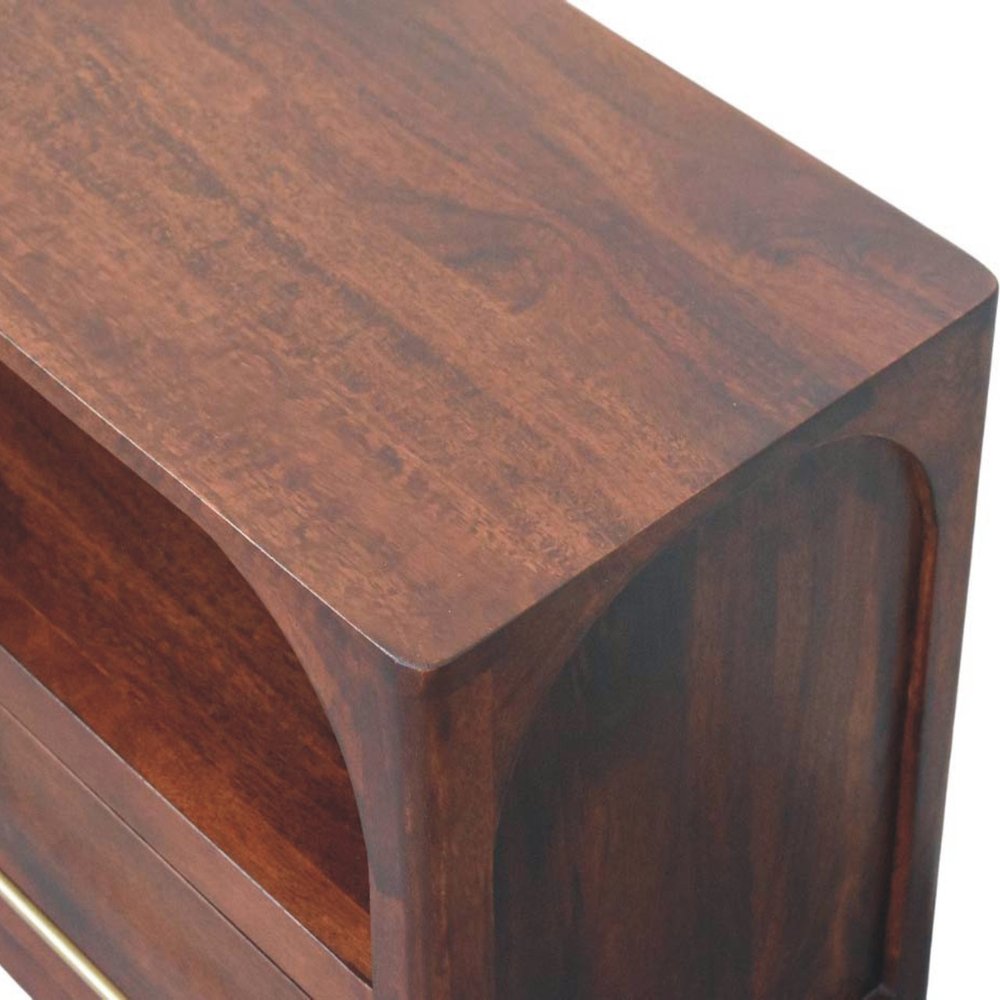 Brown Solid Wood Enclosed and Open Storage TV Stand - 43-inch