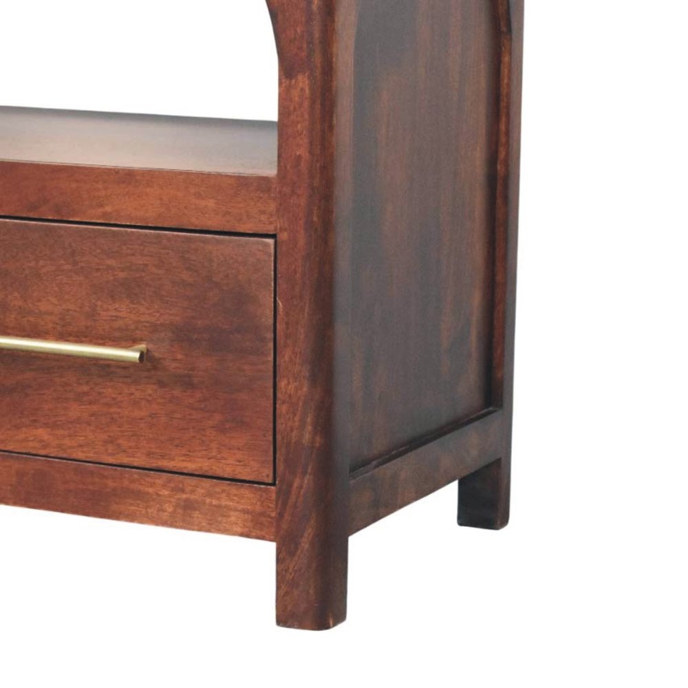 Brown Solid Wood Enclosed and Open Storage TV Stand - 43-inch