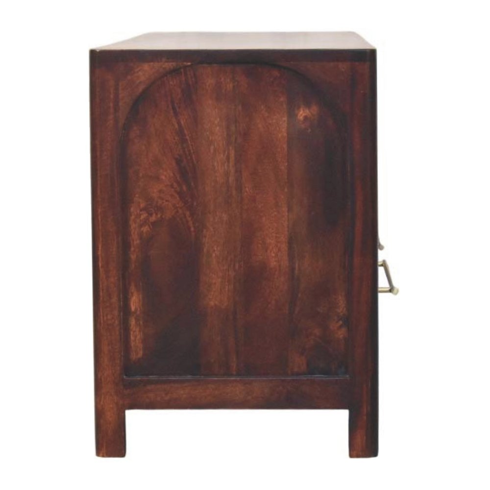 Brown Solid Wood Enclosed and Open Storage TV Stand - 43-inch