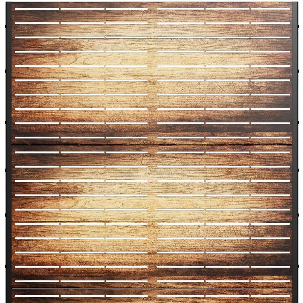 Brown Steel Three Panel Screen Room Divider - 72-inch