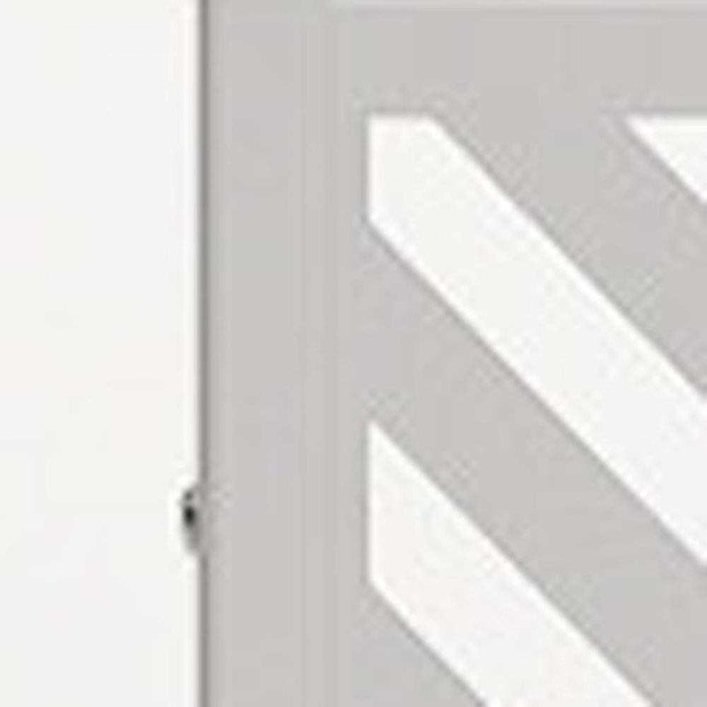 White Steel Three Panel Screen Room Divider - 72-inch