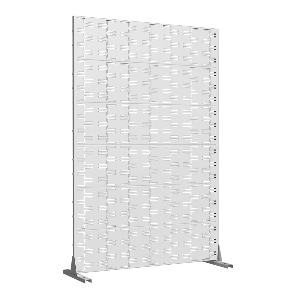 White Steel Six Panel Screen Room Divider - 72-inch