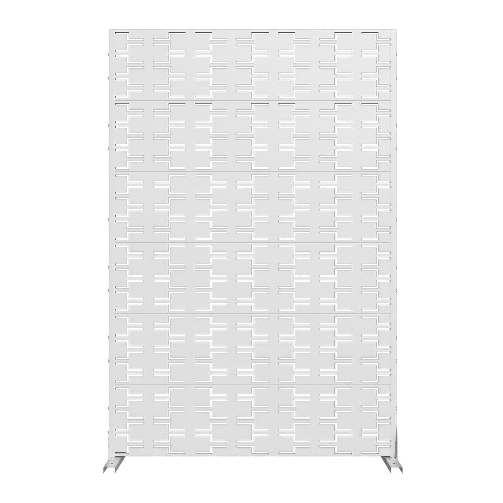 White Steel Six Panel Screen Room Divider - 72-inch
