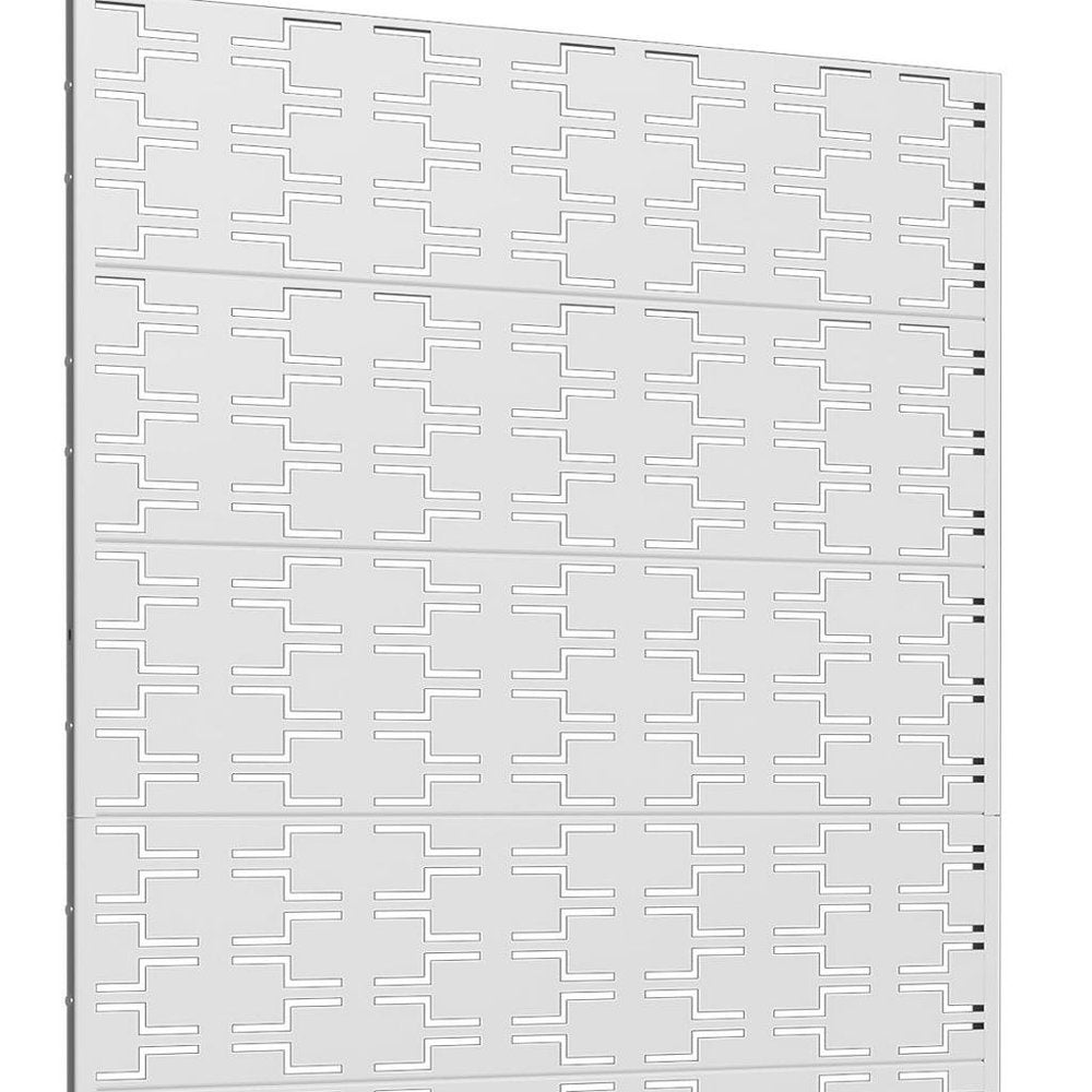 White Steel Six Panel Screen Room Divider - 72-inch