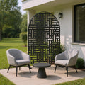 Black Steel Three Panel Screen Room Divider - 72-inch