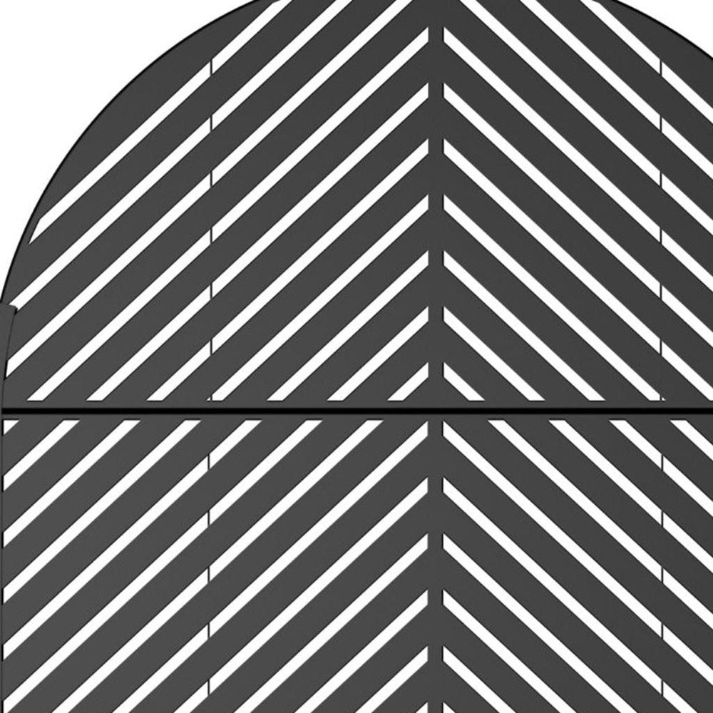 Black Steel Three Panel Screen Room Divider - 72-inch