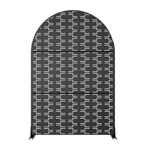 Black Steel Three Panel Screen Room Divider - 72-inch