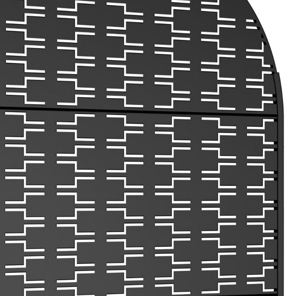 Black Steel Three Panel Screen Room Divider - 72-inch