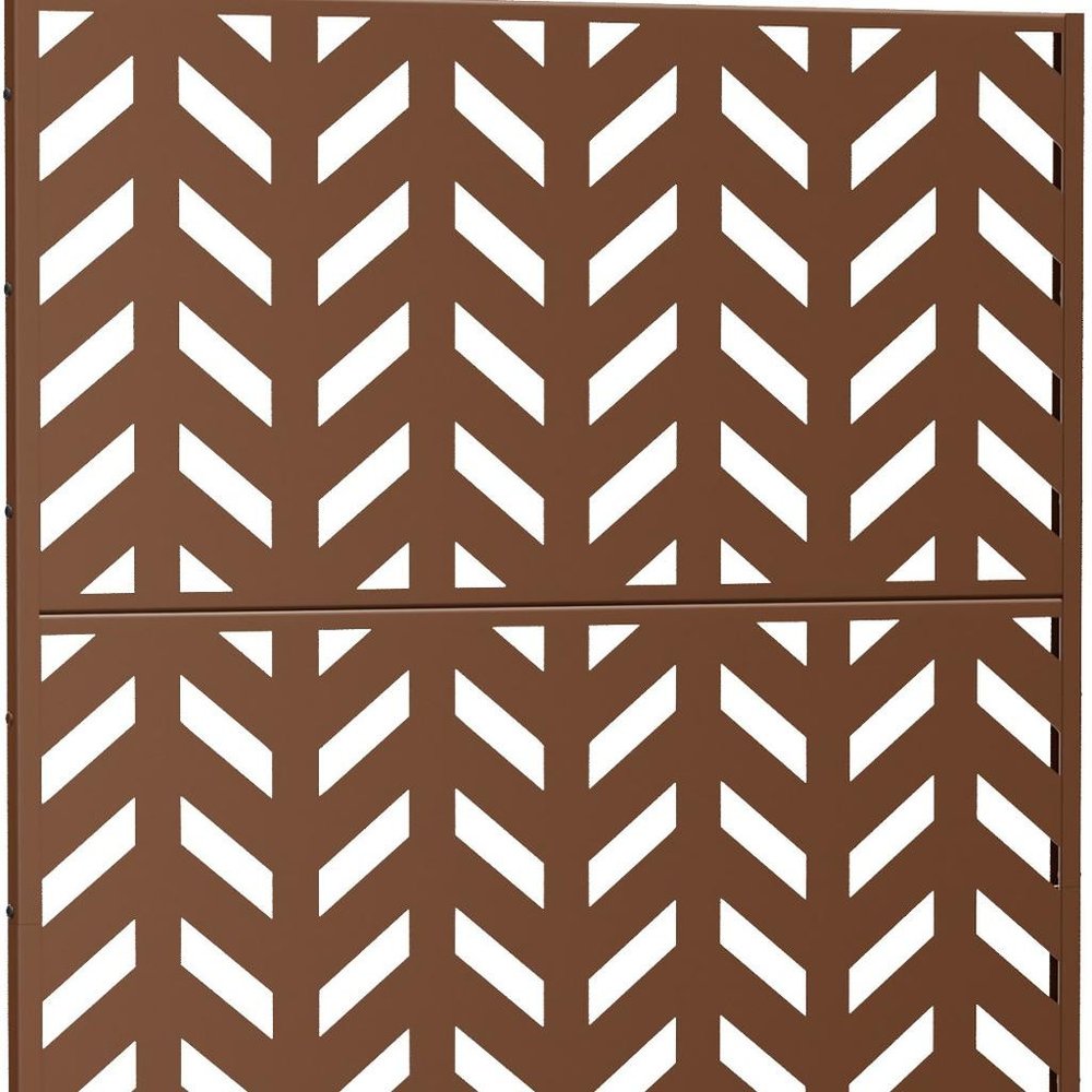 Brown Steel Three Panel Screen Room Divider - 72-inch