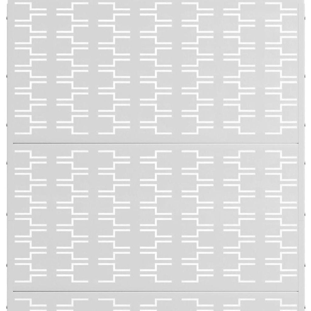White Steel Three Panel Screen Room Divider - 72-inch