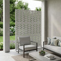White Steel Three Panel Screen Room Divider - 72-inch
