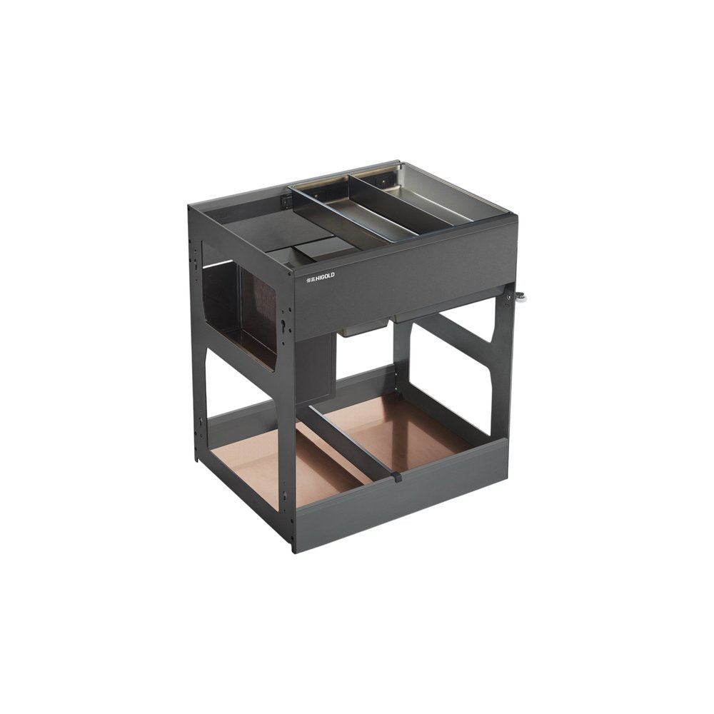 Black Stainless Steel Kitchen Cabinet Insert - 21-inch