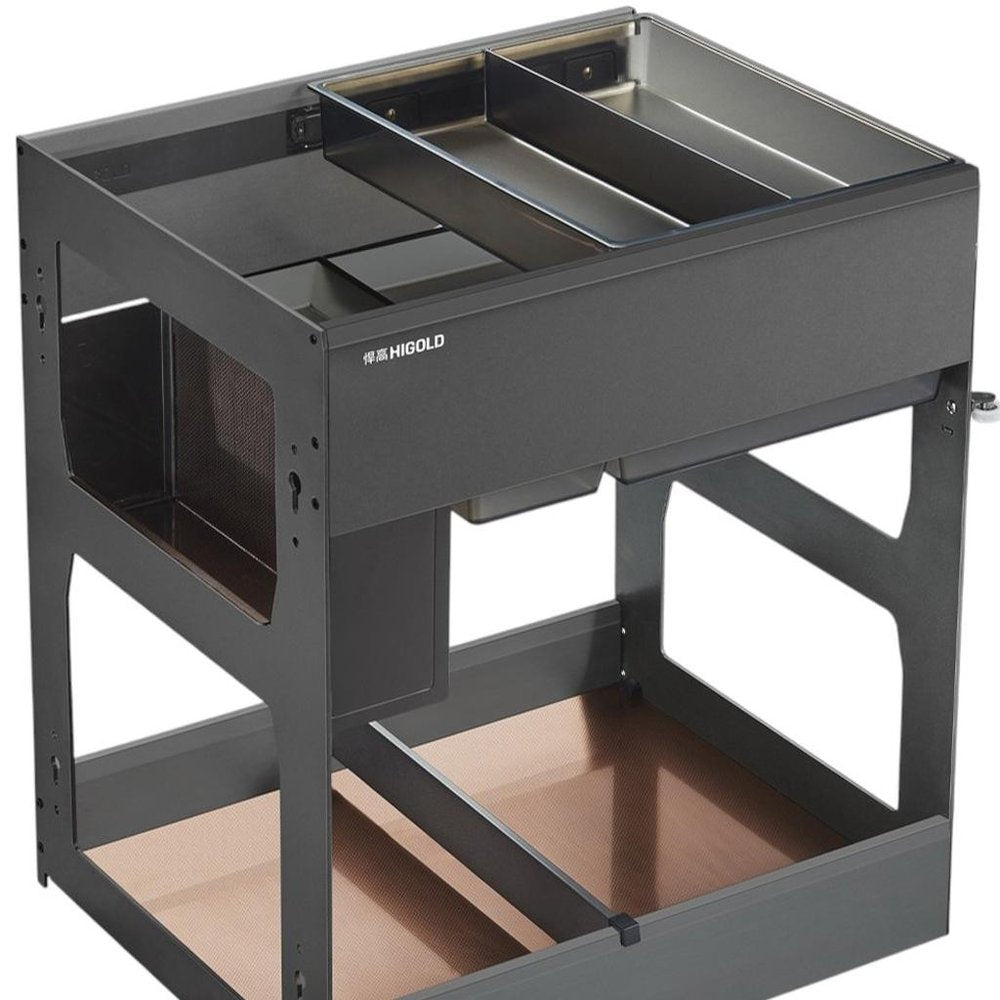 Black Stainless Steel Kitchen Cabinet Insert - 21-inch