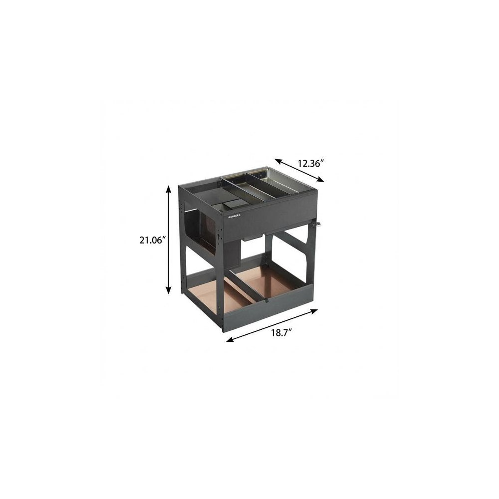 Black Stainless Steel Kitchen Cabinet Insert - 21-inch