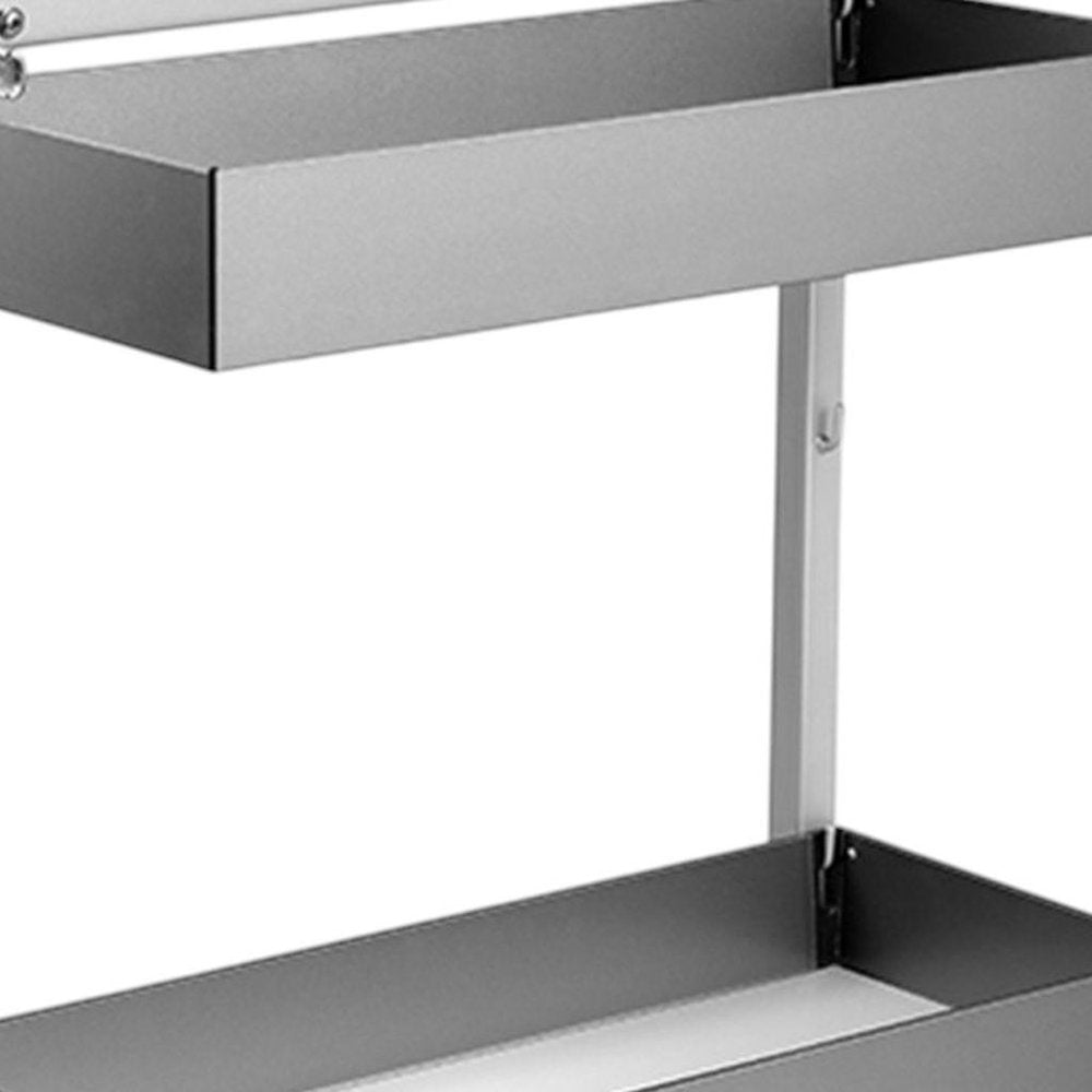 Silver Stainless Steel Kitchen Cabinet Insert - 23-inch