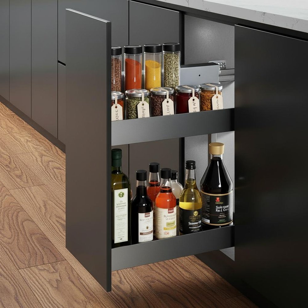 Silver Stainless Steel Kitchen Cabinet Insert - 23-inch