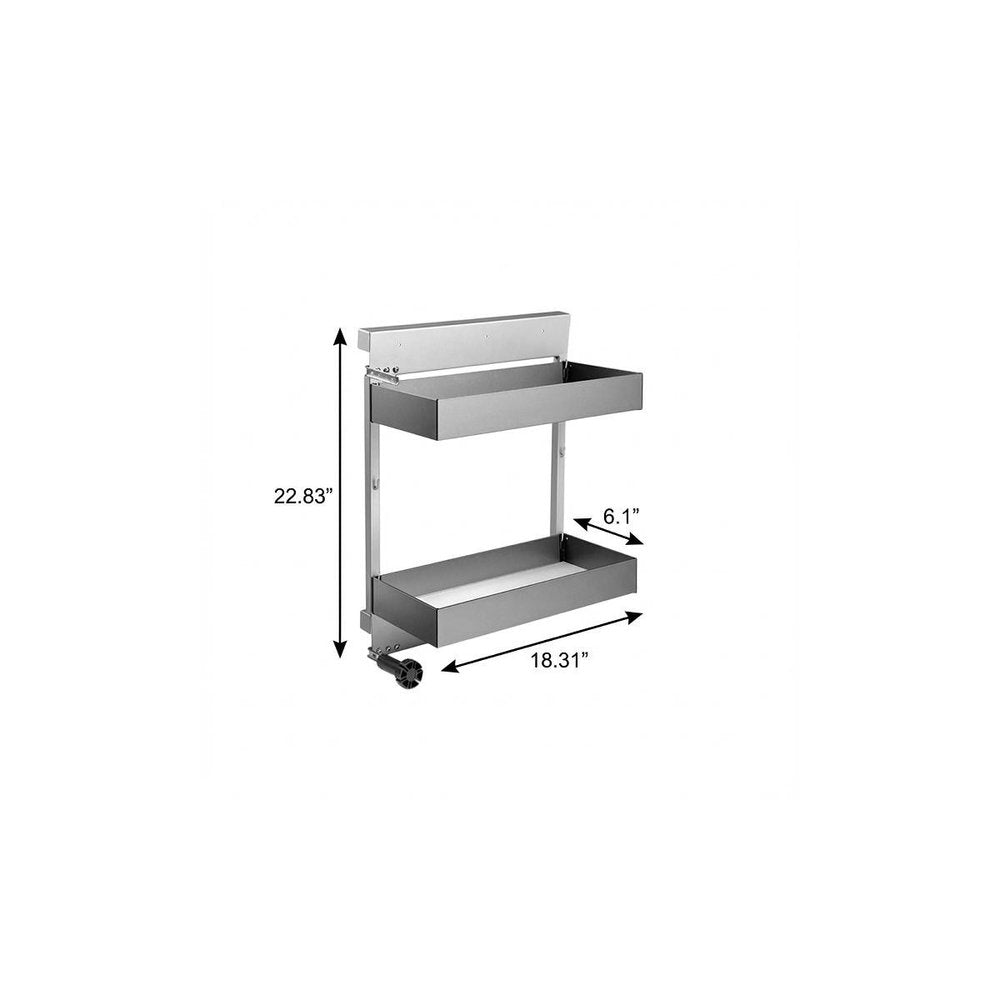 Black Stainless Steel Kitchen Cabinet Insert - 23-inch