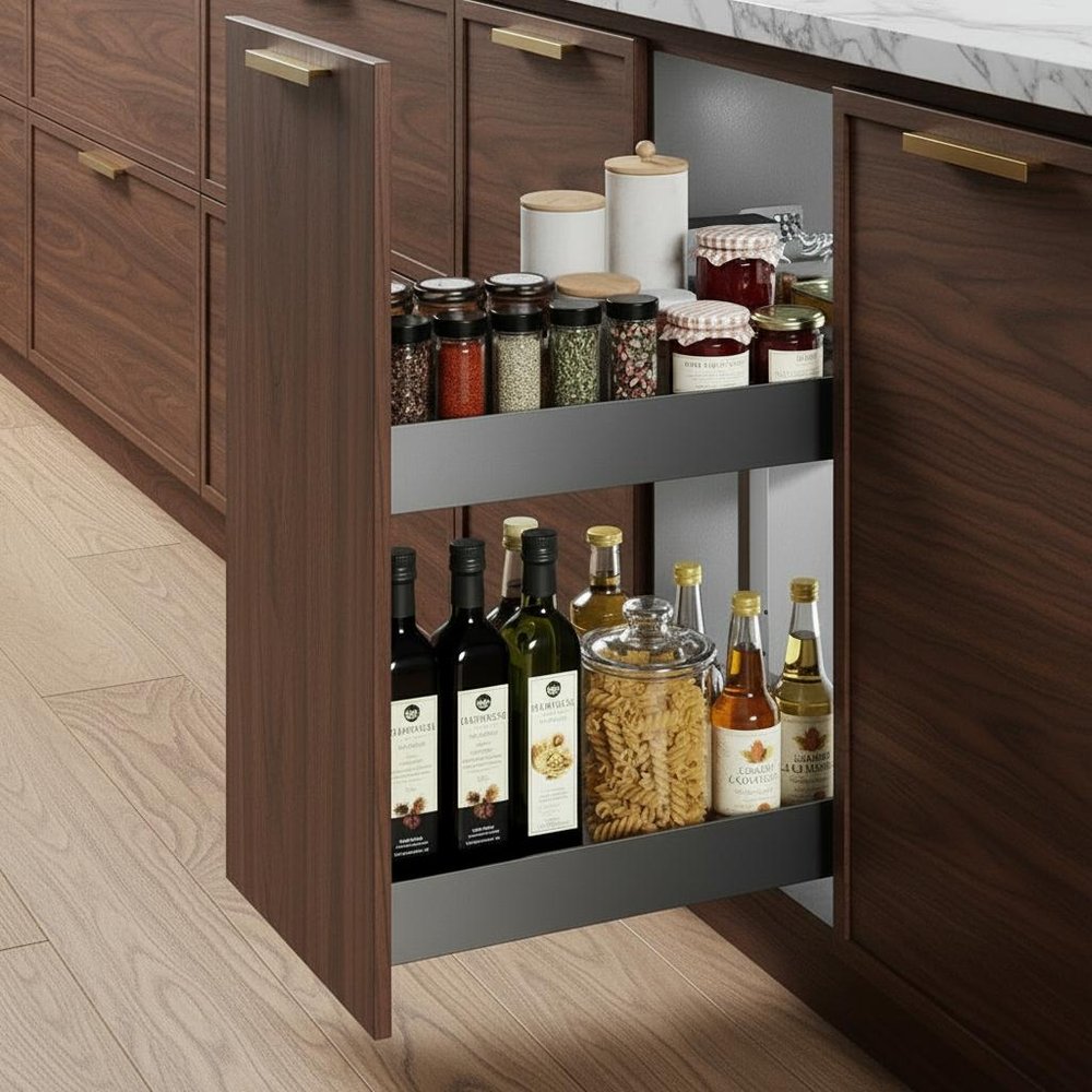Black Stainless Steel Kitchen Cabinet Insert - 23-inch