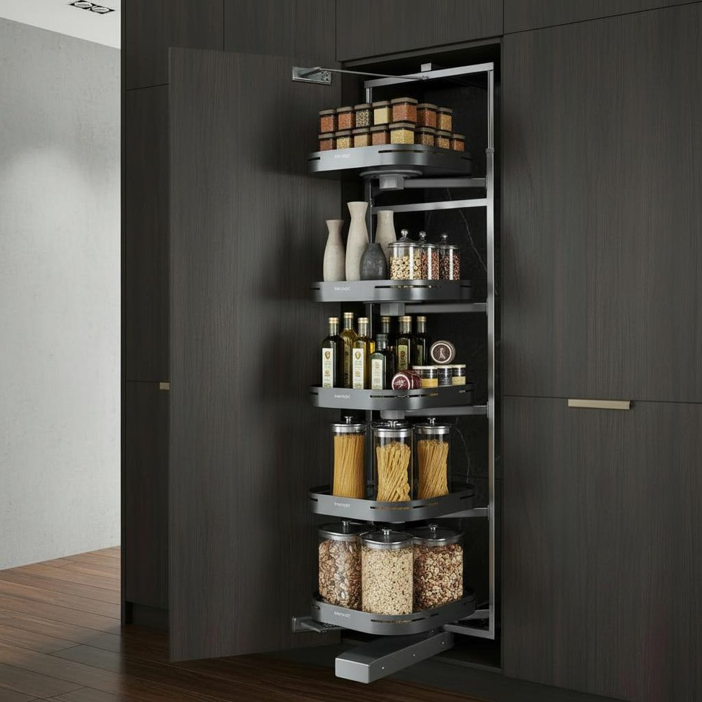 Silver Stainless Steel Kitchen Cabinet Insert - 78-inch