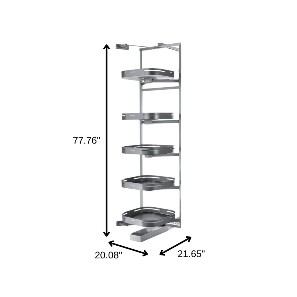 Silver Stainless Steel Kitchen Cabinet Insert - 78-inch