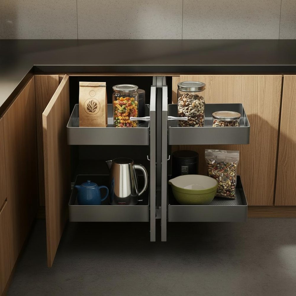 Black Stainless Steel Kitchen Cabinet Insert - 27-inch