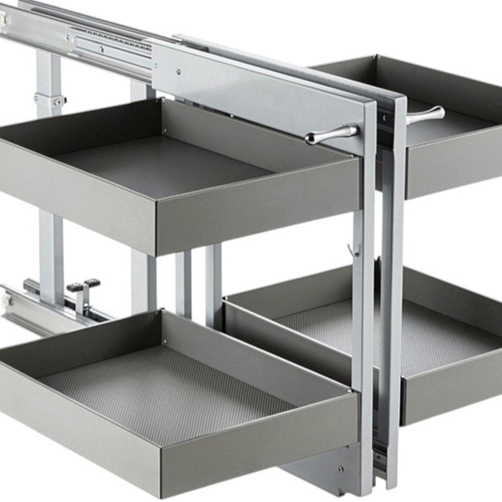 Black Stainless Steel Kitchen Cabinet Insert - 27-inch
