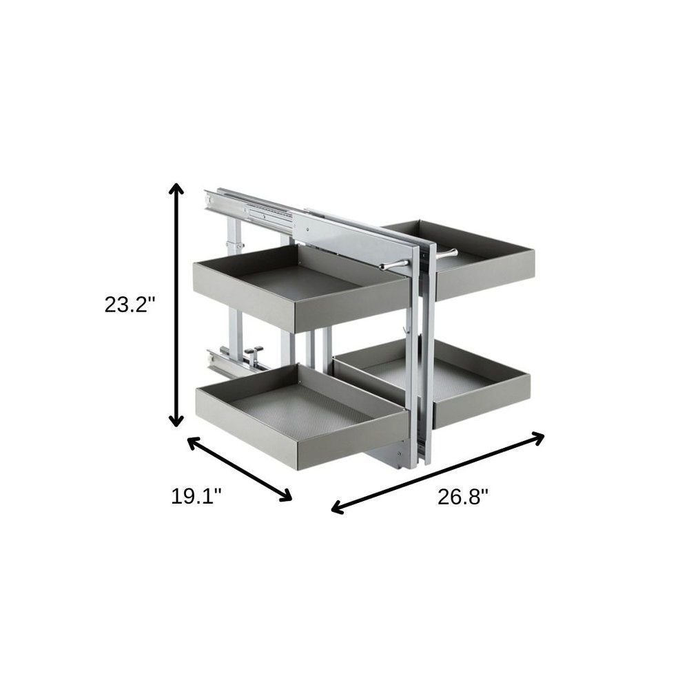 Black Stainless Steel Kitchen Cabinet Insert - 27-inch