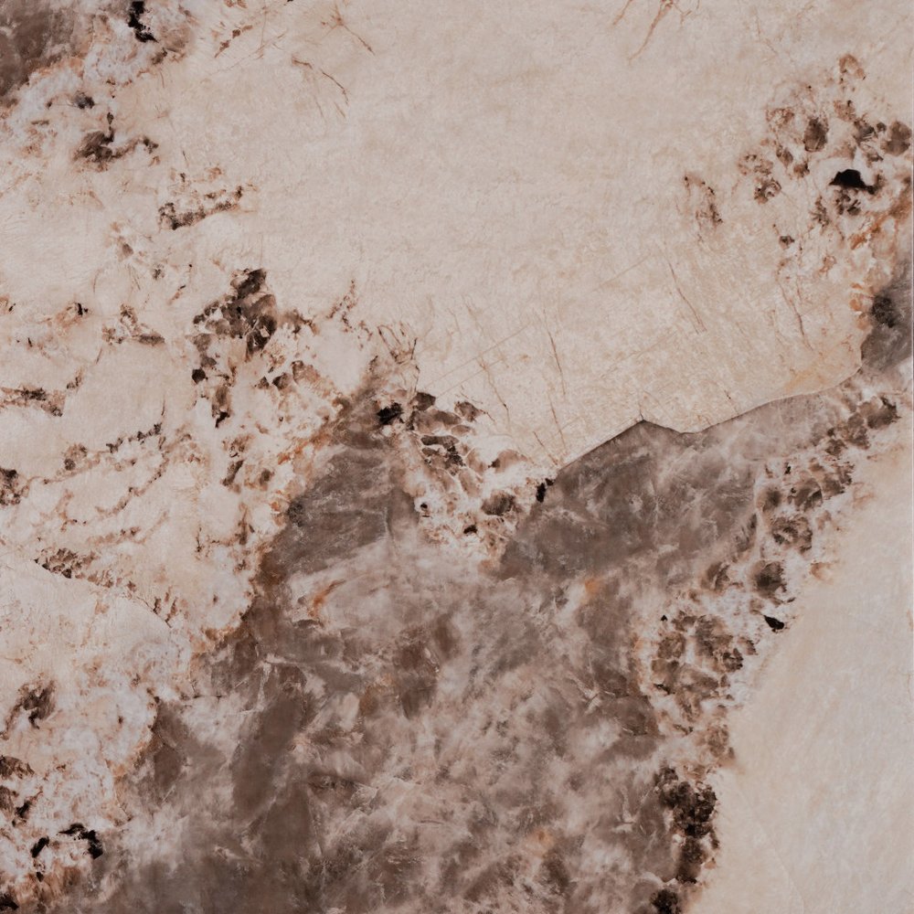 Beige Brown and Cream Concrete and Wood Square Block End Table
