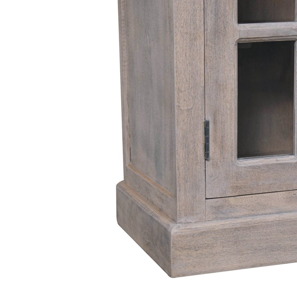Brown Solid Wood Accent Cabinet with Two Doors and Two Drawers - 35-inch