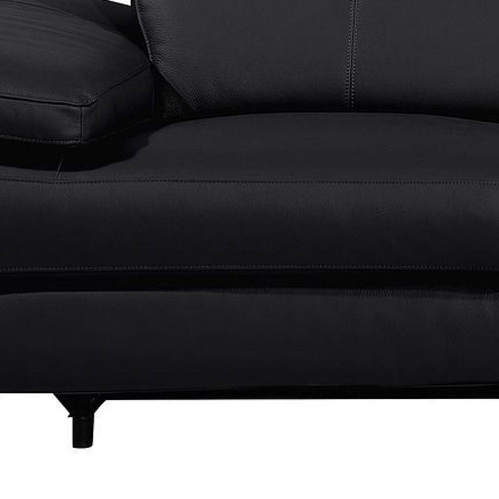 Dark Gray Top Grain Leather Reclining Metal USB Sofa - 103-inch