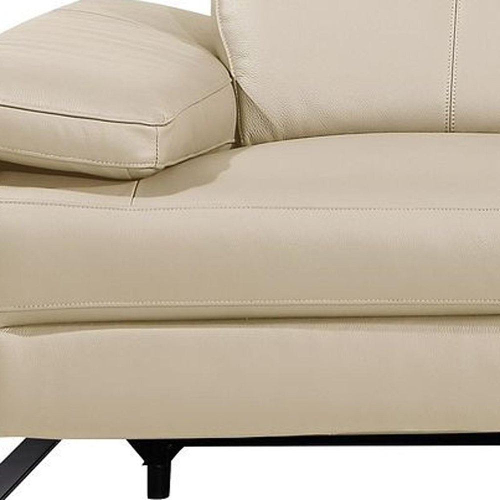 Dark Gray Top Grain Leather Reclining Metal USB Sofa - 103-inch