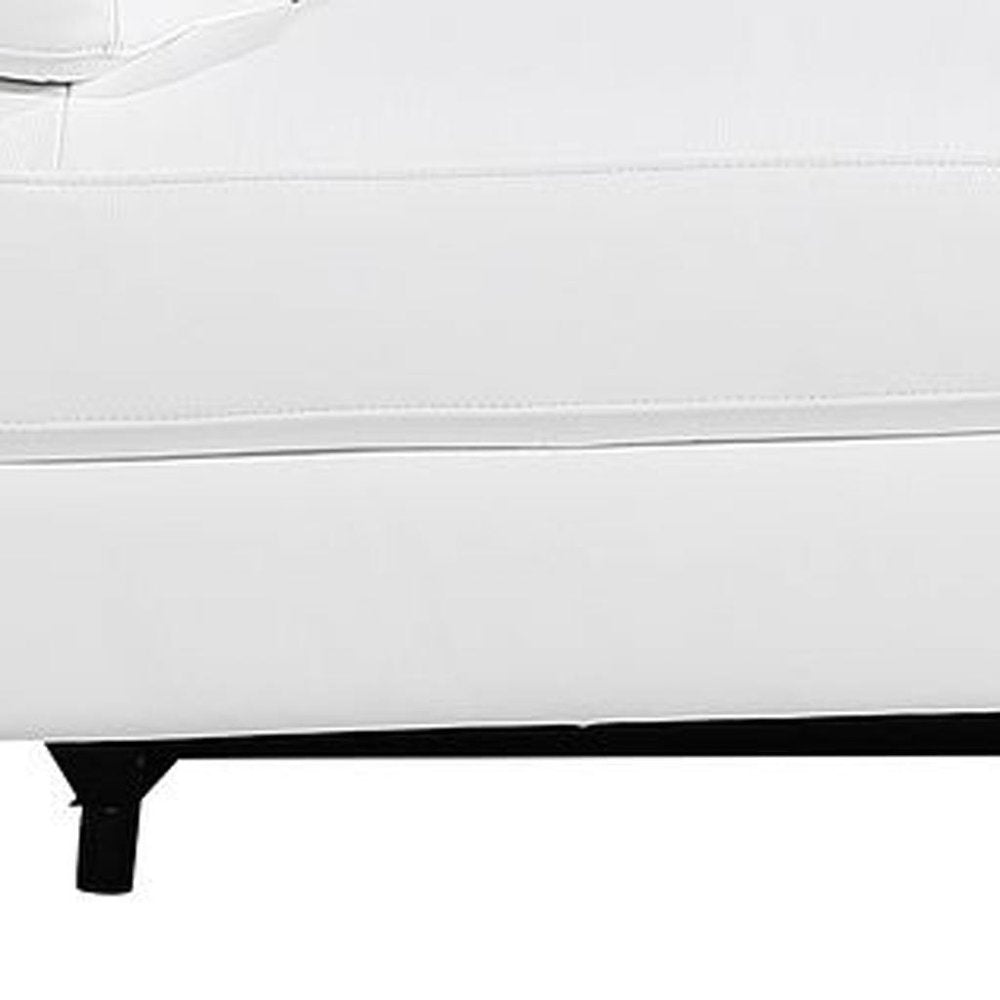 Dark Gray Top Grain Leather Reclining Metal USB Sofa - 103-inch